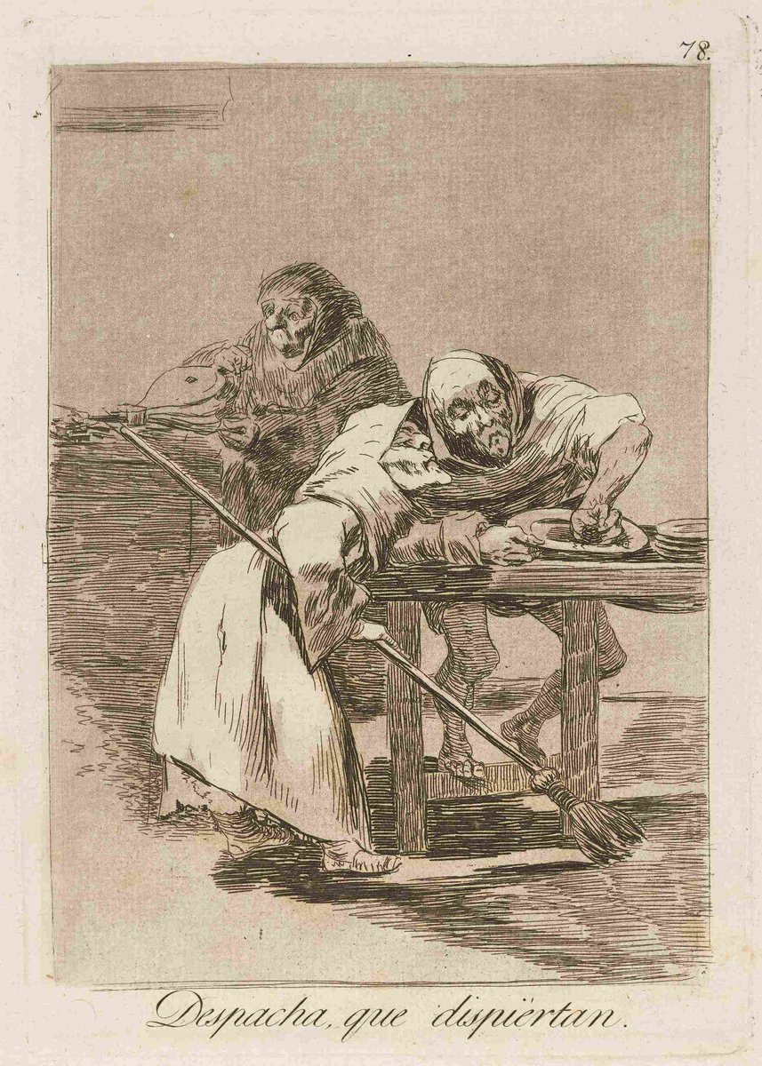 Francisco de Goya, Despacha, que dispiértan. (Be quick, they are waking up.) (1796-1797)