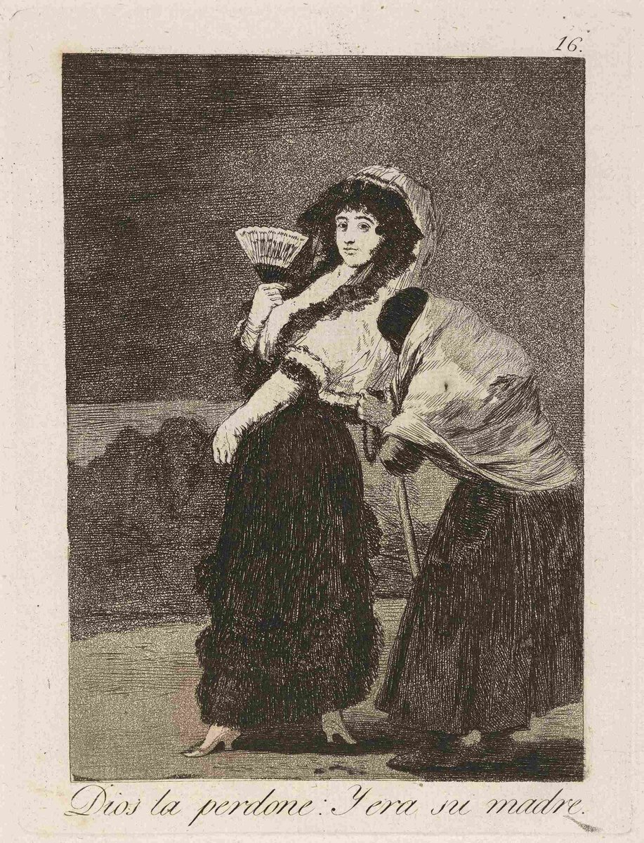 Francisco de Goya, Dios la perdone, Y era su madre. (For heaven’s sake; and it was her mother.) (1796-1797)