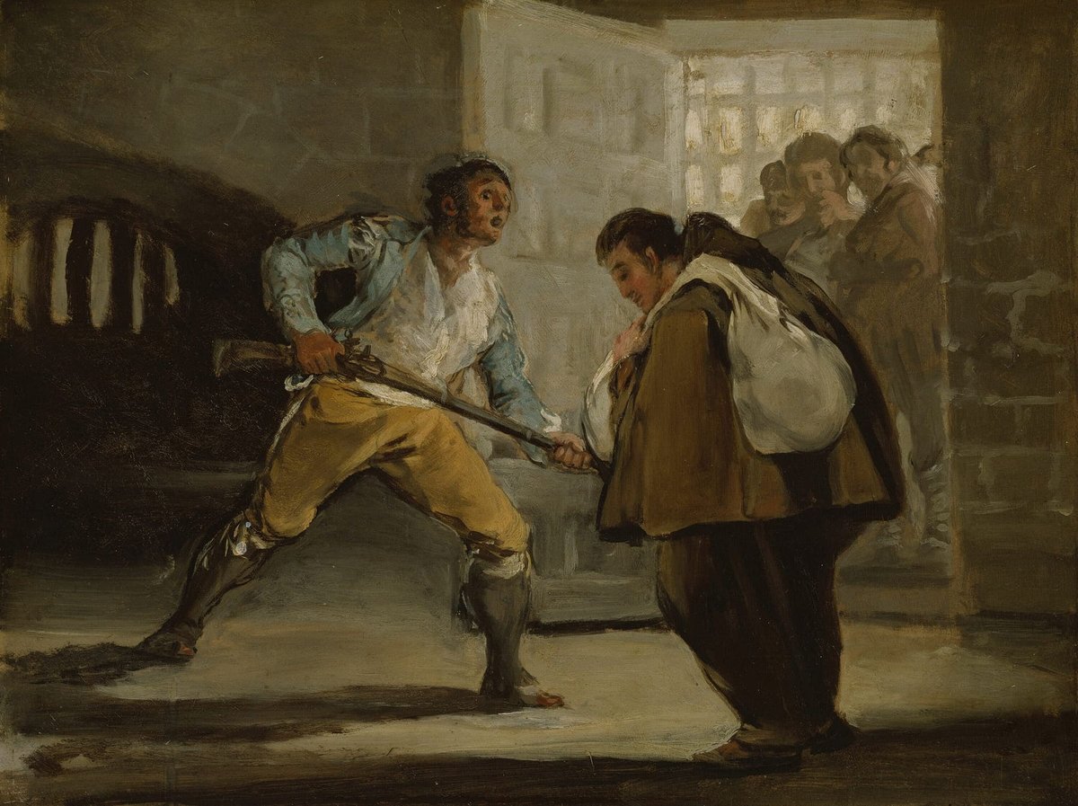 Francisco de Goya, El Maragato Threatens Friar Pedro de Zaldivia with His Gun (c. 1806)