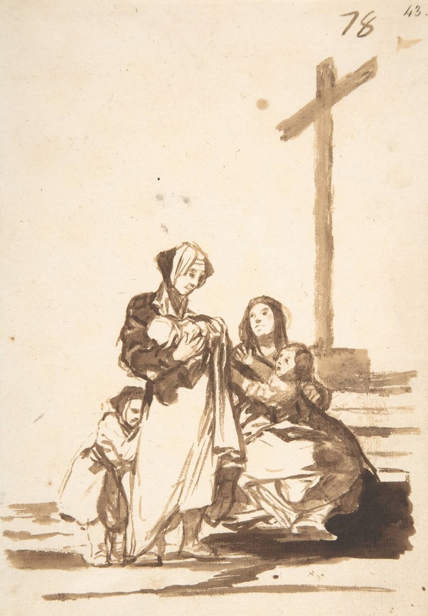 Francisco de Goya, Women and children near a cross (ca. 1812–20)