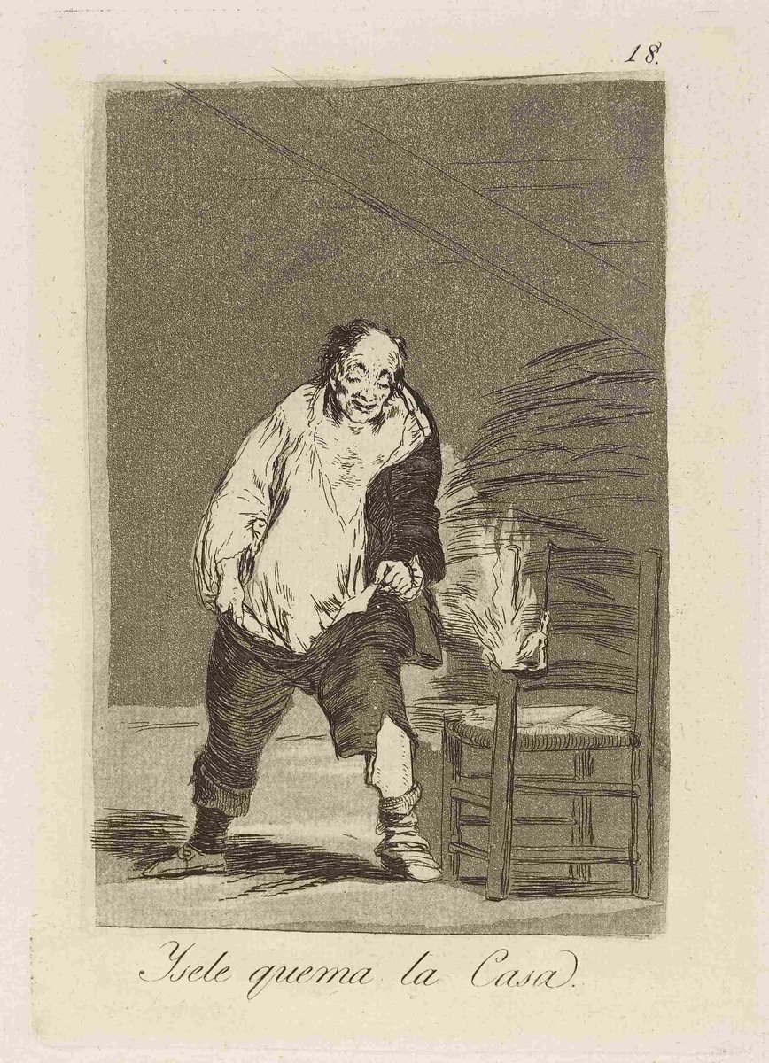 Francisco de Goya, Ysele quema la Casa. (And his house is on fire.) (1796-1797)