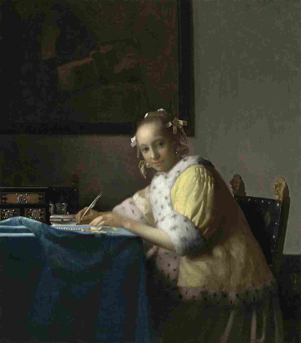 约翰内斯-维梅尔《一位正在写作的女士》（约 1665 年）-1
