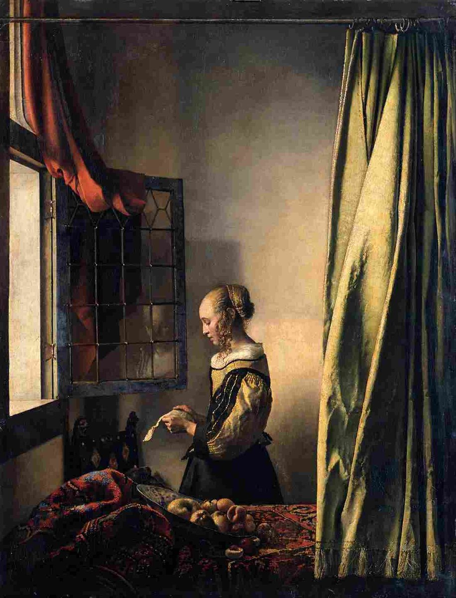 Johannes Vermeer Niña leyendo una carta junto a una ventana abierta