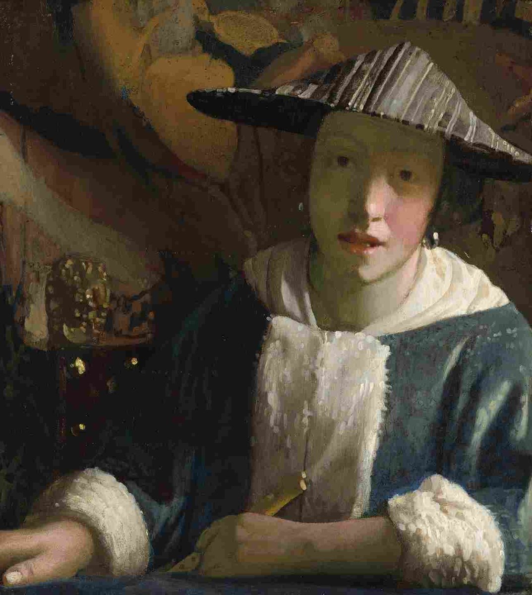 Johannes Vermeer Muchacha con flauta (probablemente 1665-1675)