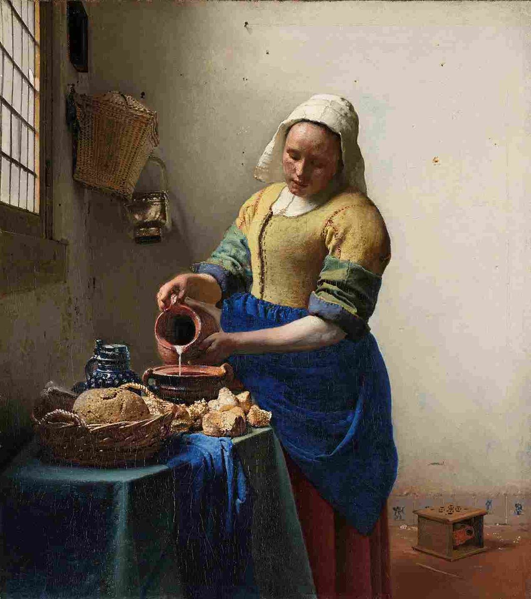 约翰内斯-维米尔《挤奶女工》（约 1660 年）-1
