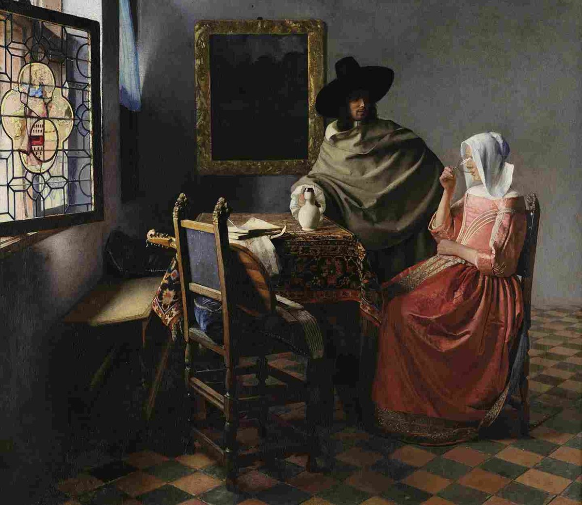 Johannes Vermeer The Wine Glass (circa 1658-1660)