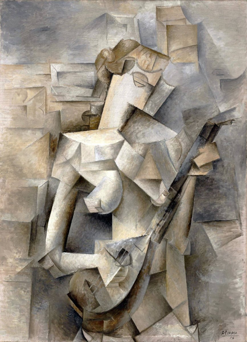 Pablo Picasso, 1910, Girl with a Mandolin(FannyFellier), oil on canvas, 100.3 x 73.6 cm, Museum of Modern Art New York.