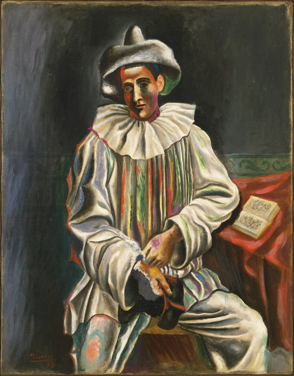 Pablo Picasso, 1918, Pierrot, oil on canvas, 92.7 x 73 cm, Museum of Modern Art.