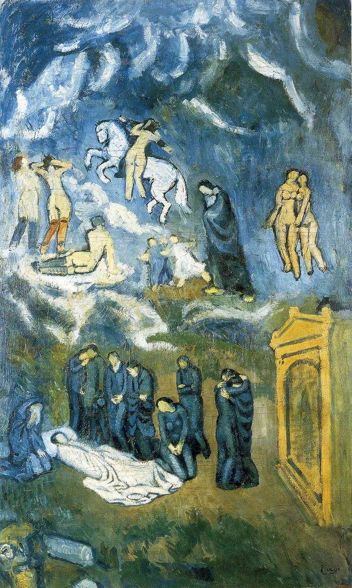 Picasso 1901 Evocation (The Burial of Casagemas) 150x90cm Museum dArt Moderne de la Ville de Paris, Paris